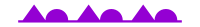 Le symbole du front occlus: demi-cercles alternant avec des triangles violets, pointant dans le sens de l'avancée du front