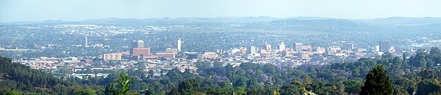 Centro de Pietermaritzburg visto do Chase Valley