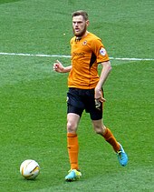 Stearman playing for Wolverhampton Wanderers in 2014 Richard Stearman (05.04.2014).jpg