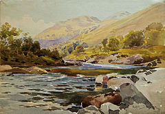 Krajina s řekou (akvarel, 1899)