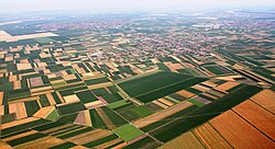Around 44.8% of Serbia's total area is used arable land Serbia Vojka from southwest IMG 9207.JPG