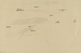 Sketch of Flying Aircraft, Italy, 1918