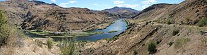 Blick auf den Snake River von Oregon aus in Richtung Idaho