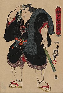 Somagahana Fuchiemon at Sumo, by Utagawa Toyokuni (edited by Victorrocha)