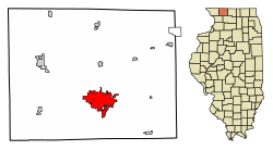 Location of Freeport in Stephenson County, Illinois.