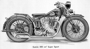 Motocicetă Suecia Super Sport, 500 cc, anii 1930.