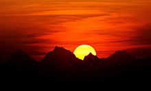 Surya means Sun in Indic literature. Above: Sunrise in Uttarakhand, India Sunrise from Kausani, Almora, Uttarakhand, India.jpg
