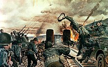 U.S. Army illustration of the battle for the bridge The Remagen Bridgehead - 7 March 1945 DA Poster 21-32.jpg