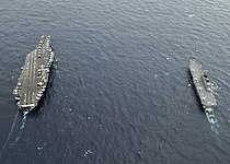 JS Hyūga dan USS George Washington (CVN-73) tahun 2009