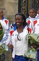 Véronique Mang, über 100 Meter auf Platz zwei, wurde im Finale disqualifiziert