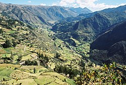 Blick auf das Tal des Río Pativilca; Pampán liegt ungefähr in der Bildmitte