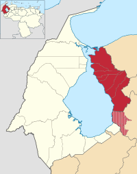 Map of the Administrative division of Costa Oriental del Lago.