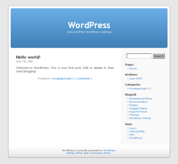 A screenshot of the default WordPress theme.