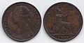 Farthing von 1875, Victoria. Bronze.