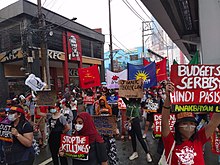 Criticisms against national government response towards COVID-19 and calls to oust Duterte, translated into physical protests. International Human Rights Day, December 10, 2020. 12-10-20 International Human Rights Day Protest Manila.jpg