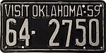 1959 г., Оклахома номерной знак.jpg