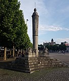 De perroen op het Vrijthof, symbool van de Luikse rechten in Maastricht