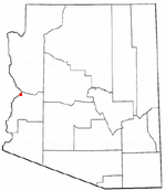 Location of Parker in La Paz County, Arizona.