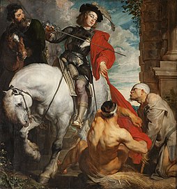 Saint Martin partageant son manteau Van Dyck, 1618, église Saint-Martin, Zaventem, Belgique.