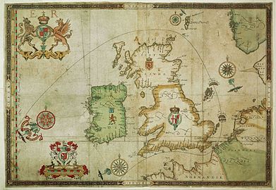 Արմադայի ուղին Բրիտանիայի շուրջ, 1590 թվականի քարտեզ