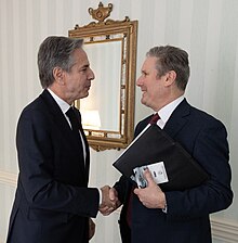 Starmer meets with United States Secretary of State Antony Blinken at the Munich Security Conference, February 2024 British Labour Party leader Keir Starmer meets United States Secretary of State Antony Blinken in Munich, Germany on February 17, 2024 (cropped).jpg