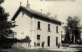 La gare de Châlus vers 1910.