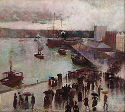 Charles Conder, Departure of the Orient - Circular Quay (1888)