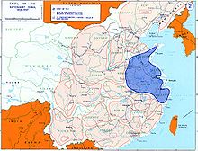 Major Chinese warlord coalitions during the "Nanjing Decade" Chinese civil war map 02.jpg