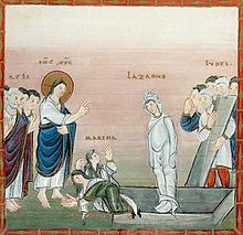 Codex Egberti, Resurrection of Lazarus, "Ruodprecht group" CodexEgberti-Fol052v-ResurrectionOfLazarus.jpg