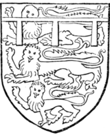 Fig. 713.—John de Mowbray, Duke of Norfolk (d. 1432): Arms as Fig. 711. (From his Garter plate.)