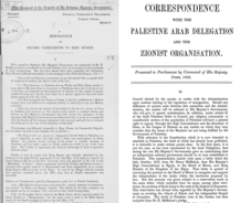 Excerpts from CAB 24/68/86 (Nov. 1918) and the Churchill White Paper (June 1922)