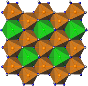 Trioctahedral layer O, of chemical composition LiAl 2(OH) 6.