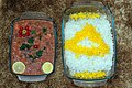 خوراک عدس با برنج با تزئین ایرانی