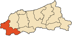 Map of Algeria highlighting Jijel Province