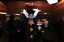 Dunham's uniform on display aboard USS Jason Dunham
