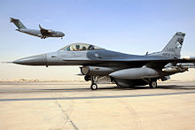A 175th Fighter Squadron F-16 in Iraq during 2010 F-16C South Dakota ANG at Balad AB 2010.jpg