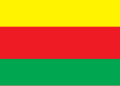 Bendera PYD, digunakan sebagai bendera temporer Kurdistan Suriah atau Kurdistan Barat, dari kr. 2012–2013, bendera resmi Rojava (2016)