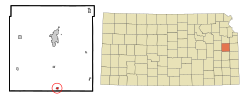 Location within Franklin County and Kansas