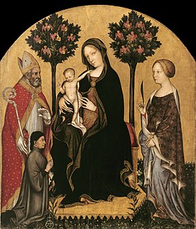 Madònna co-o Bambìn, santi e donatô, 1395, (Gemäldegalerie - Berlin)