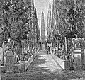 Il cimitero sociale in una xilografia del 1896