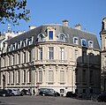 Façade de l'hôtel Cahen d'Anvers, donnant avenue d'Iéna, à l'angle de la rue-Georges-Bizet.