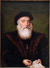 The Portuguese explorer Vasco Da Gama unlocked the sea route from Europe to India (1497-1499). Ignoto portoghese, ritratto di un cavaliere dell'ordine di cristo, 1525-50 ca. 02.jpg