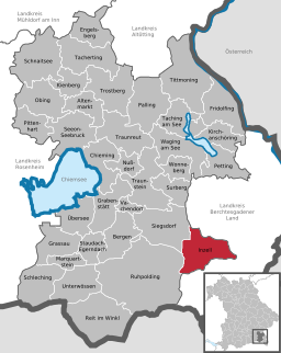 Läget för Inzell i Landkreis Traunstein
