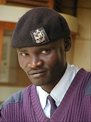 A Kenyan private security officer