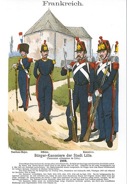 Les canonniers sédentaires de Lille en 1860.