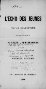 Collectif, L’Écho des jeunes, novembre 1891, 1891    