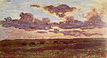 "Le Plateau de Caux, soleil et nuages" (c. 1868) pastel de Claude Monet (W P39)