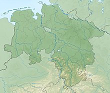 Reliefkarte: Niedersachsen