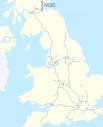 M90 motorway (Great Britain) map