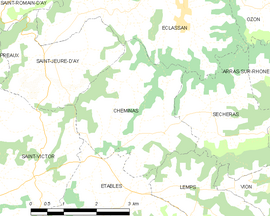 Mapa obce Cheminas